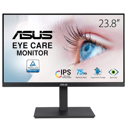 Монитор 23.8" ASUS VA24EQSB черный (IPS, 1920x1080, 300 cd/m?, 5 ms, 75 Гц, 178°/178°, VGA, HDMI, DisplayPort) 90LM056F-B04170