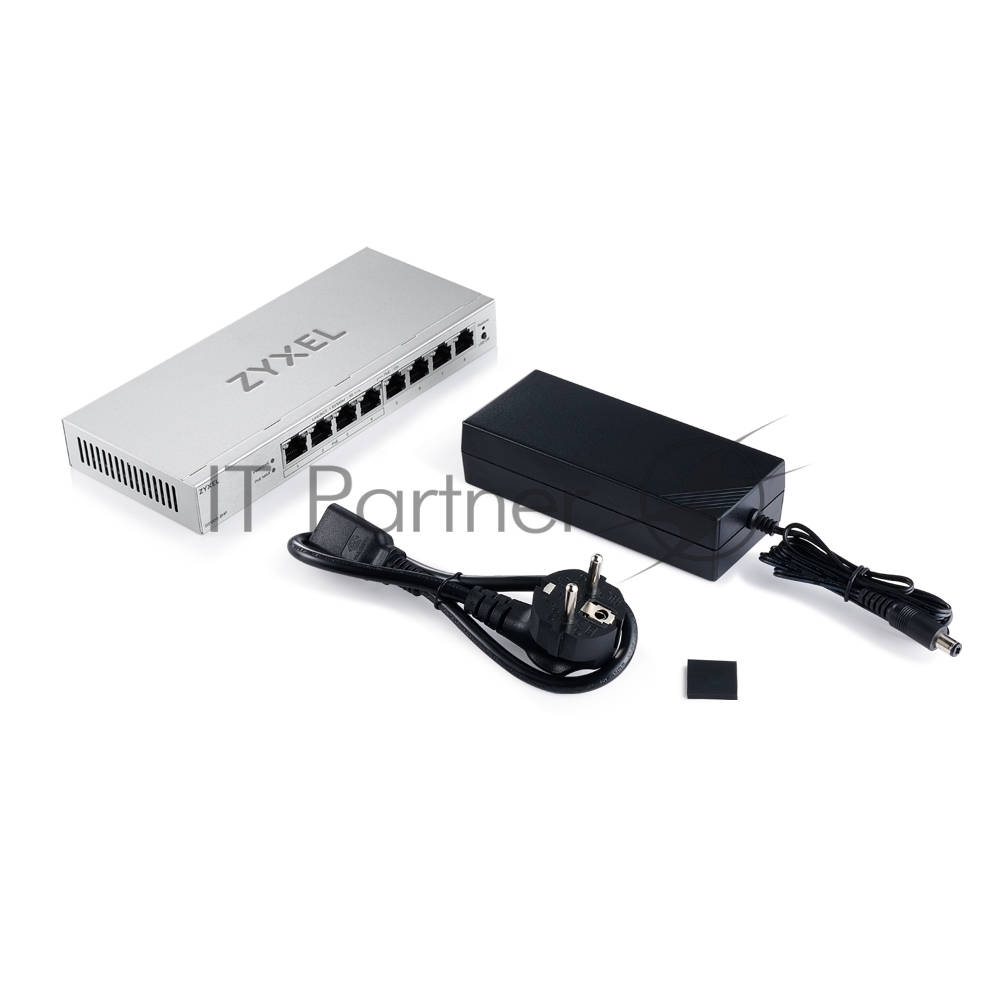 Коммутатор ZYXEL GS1200-8HPV3-EU0101F, 8×1 Гбит/с, 4×PoE+, 68 Вт, управляемый