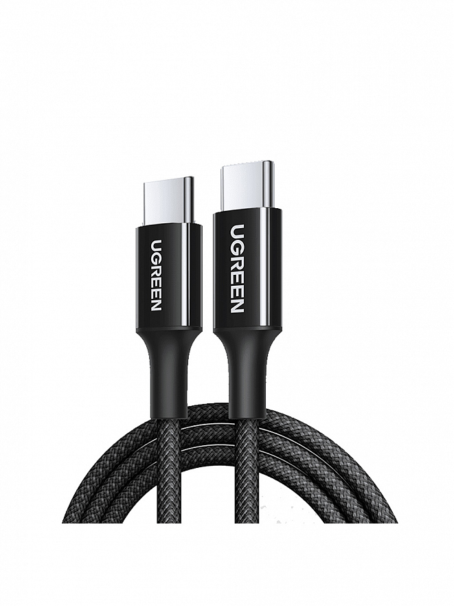 35254_ Кабель UGREEN L501 (35254) 60W USB-C to USB-C PD Fast Charging Braided Cable 3A Max.  Длина:  1м.  Цвет: черный