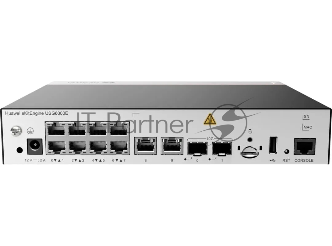 Межсетевой экран Huawei USG6000E-S03, 10×1 Гбит/с RJ45 + 2×10 Гбит/с SFP+, управляемый