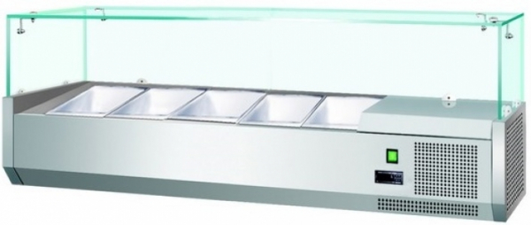 Витрина холодильная KORECO 4*GN1/3 + 1*GN1/2 -150 мм VRX1400380(395II)