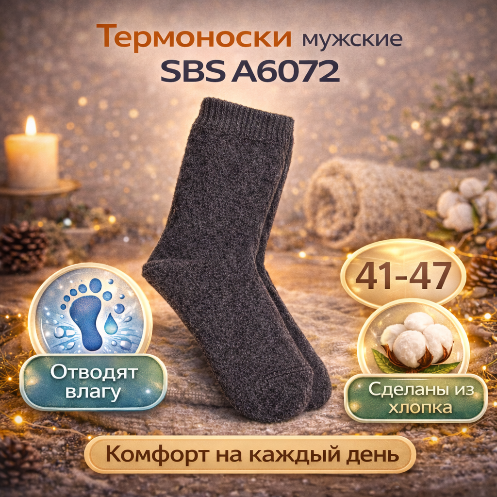 Термоноски мужские СВС А6072 размер 41-47