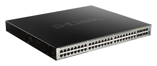 Коммутатор/ DGS-3630-52PC/*SI Managed L3 Stackable Switch 44x1000Base-T PoE, 4x10GBase-X SFP+, 4xCombo 1000Base-T PoE/SFP, PoE Budget 370W (740W with DPS-700), Surge 6KV, CLI, 1000Base-T Management, RJ45 Console, mini-USB Console, USB, RPS, Alarm RJ-45, Dying Gasp, Standard Image F/W