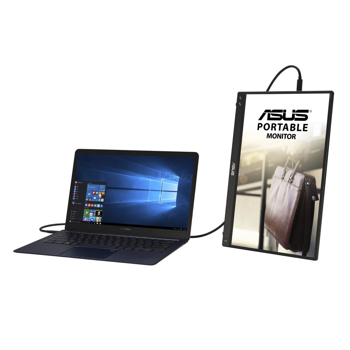 Монитор 15.6" ASUS ZenScreen MB16ACV IPS 1920x1080, 60 Гц, 5 мс, 16:9, 250 кд/м², USB Type-C, портативный, Flicker Free, Low Blue Light, темно-серый