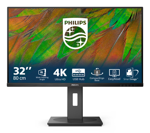 LCD PHILIPS 31.5" 32B1N3800 с поворотом экрана {VA 3840x2160 4ms 178/178 350cd 3500:1 2xHDMI2.0 DisplayPort1.2 4xUSB3.2 MM}
