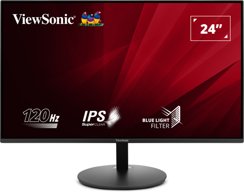 Монитор Viewsonic - VA24E1-H, 23.8", 16:9, IPS, 5 мс, 250cd/m², 1500:1, 1920x1080 (Full HD), 120 Гц, VGA, 1x HDMI, цвет чёрный, VA24E1-H