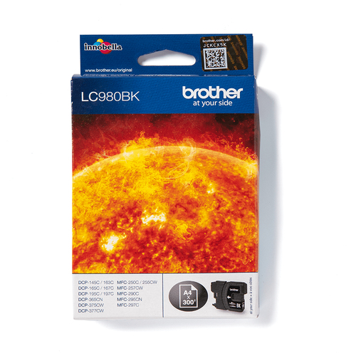 Картридж Brother LC980BK DCP-145C/165/195C/375CW, MFC-250C/290C черный (Black), 300 стр. (5% зап.)