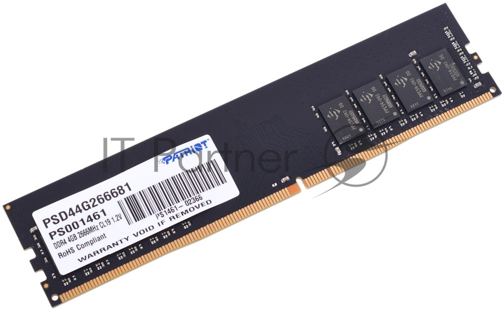 Оперативная память Patriot Signature, DDR4, 4GB (1x4 GB), 2666 MHz, CL19, DIMM