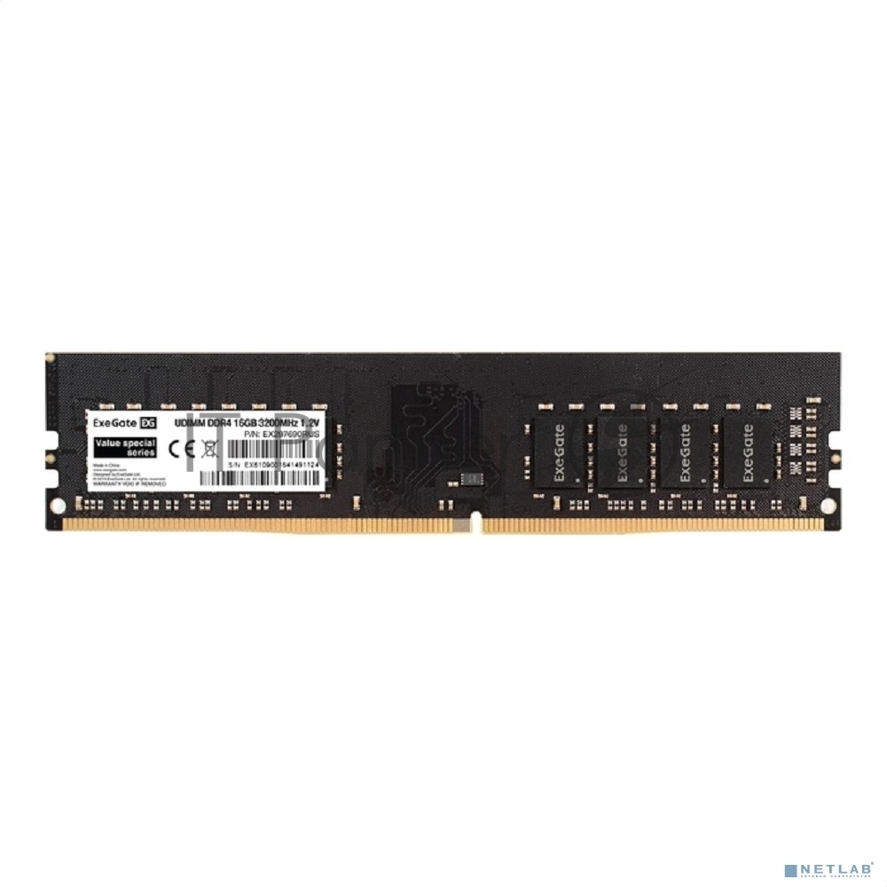 Оперативная память ExeGate, DDR4, 16GB (1x16 GB), 3200 MHz, CL22, DIMM, OEM