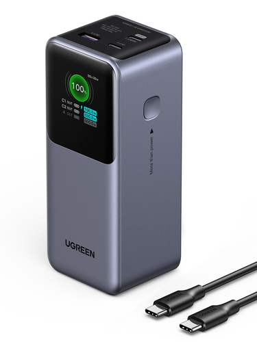Внешний аккумулятор UGREEN PB721 (35524B) 20000mAh 130W Fast Charging Power Bank. Цвет: серый