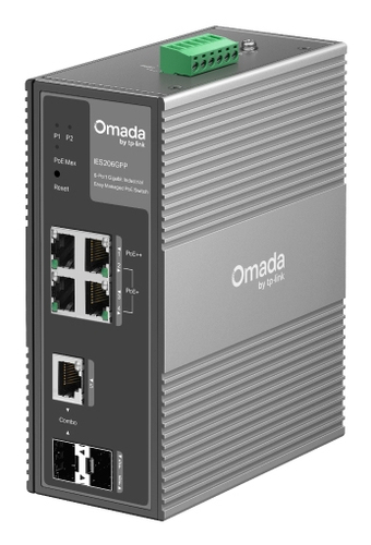 IES206GPP - Коммутатор, TP-Link, IES206GPP, Управляемый L2, 1 10/100/1000 Mbps PoE++, 3 10/100/1000 Mbps PoE+, 1 Gigabit SFP/RJ45 Combo, 1 Gigabit SFP Slot, 120W Power Budget