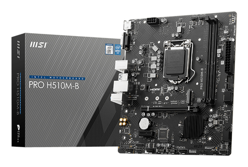 MSI PRO H510M-B { S1200, Intel®H470, 2xDDR4-2933 HDMI+VGA, 1xPCI-Ex16, 1xPCI-Ex1, 4xSATA3, 1xM.2, 8 Ch Audio, GLan, (4+4)xUSB2.0, (2+2)xUSB3.2, 1xPS/2"}