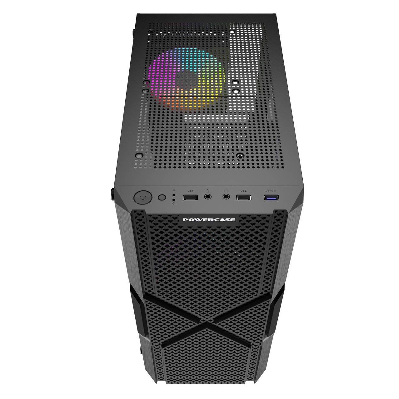 Powercase Mistral T4B, Tempered Glass, 4x 120mm 5-color fan, чёрный, ATX