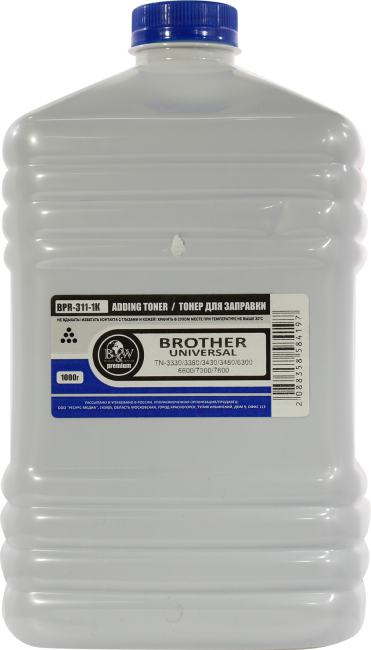 Тонер B&W Premium BPR-311-1K (Brother TN-3330/3380/3430/3480/6300/6600/7300/7600)  1000  г