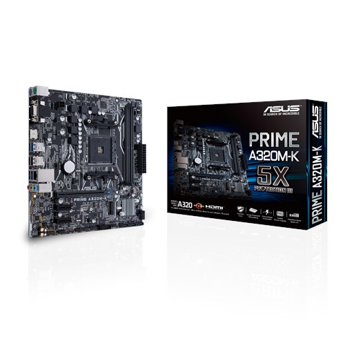 Материнская плата Asus PRIME A320M-K Soc-AM4 AMD A320 2xDDR4 mATX AC`97 8ch(7.1) GbLAN RAID+VGA+HDMI