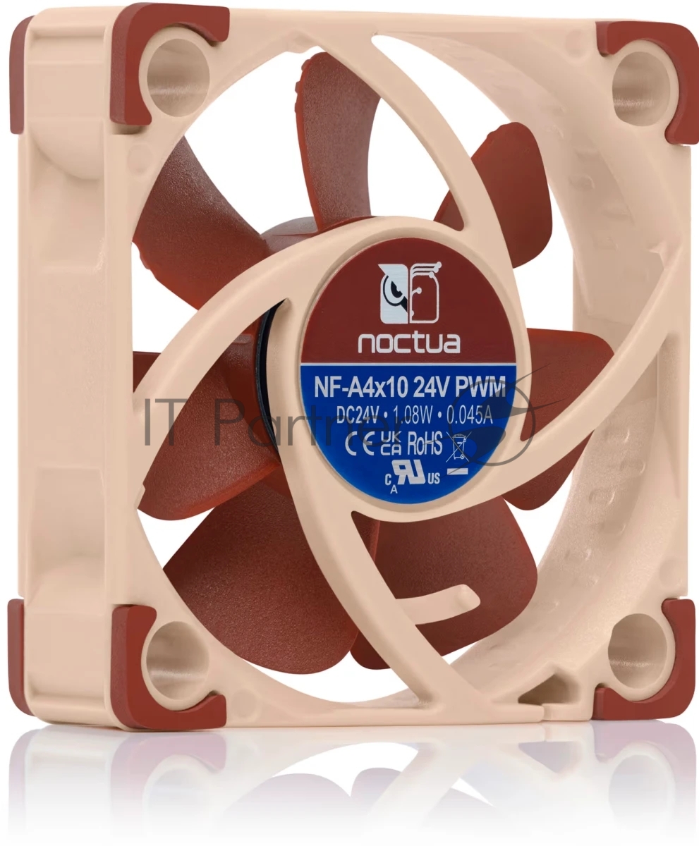 Вентилятор корпусной Noctua NF-A4x10 24V PWM, 40 мм, 5000 об/мин, 17.9 дБ, 4-pin PWM, без подсветки