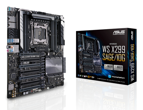 Материнская плата ASUS WS X299 SAGE/10G, LGA 2066, Intel X299, 8xDDR4, 8xSATA, 2xM.2, 1xU.2, 1xPCIe 3.0 x16, 6xPCIe 3.0 x8, 2x 10Gb LAN, 1xUSB-C 3.2 Gen 2, 1xUSB-A 3.2 Gen 2, 4xUSB-A 3.2 Gen 1, 5x3.5 мм, 7.1, SSI-CEB