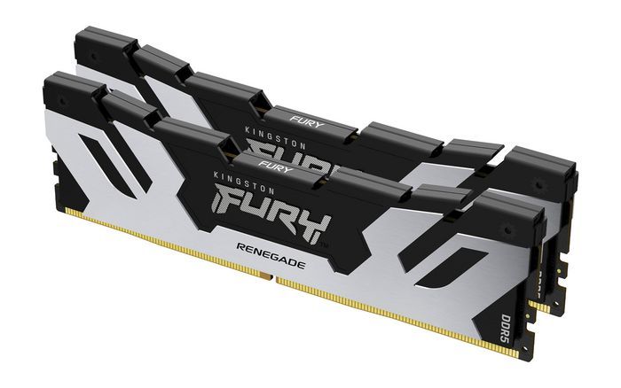 Оперативная память Kingston Fury Renegade, DDR5, 32Gb (2x16Gb), 7600MHz, CL38, DIMM, с радиаторами, серебристый/черный