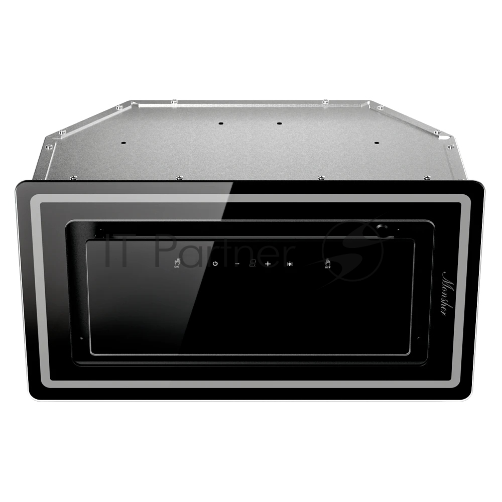 Встраиваемая вытяжка MONSHER LUMIA 60 NOIR, High-Tech, 52 см, сенсорное управление, 3 скорости, 345 м3/ч, обратный клапан, LED освещение, угольный фильтр KFY-L (опция), уровень шума 68 дБ, цвет черный