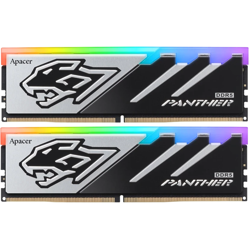 Оперативная память Apacer  DDR5  32GB  6000MHz DIMM Panther RGB Gaming Memory CL38 1.35V Kit (2x16GB) (Retail) 2048*8  Heat Sink (Retail) 3 years (AH5U32G60C6229BAA-2)