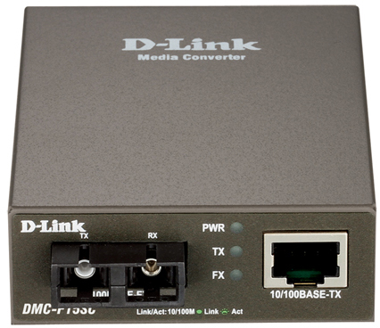 Медиаконвертер D-Link DMC-F15SC/A1A, 100BASE-TX/100BASE-FX, одномод, 15км