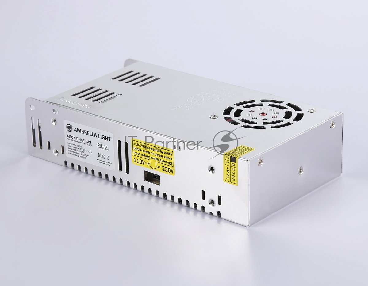 Блок питания 24V 400W 16.7A IP20 90-260V 215*115*50