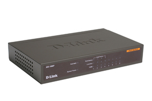 D-Link (DES-1008P)  8-port Desktop Switch with  4-port  PoE (8UTP,  10,100Mbps)