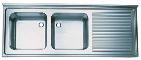 Столешница с мойкой двугнёздная, сушка справа OZTI 2000*700/500*500*300