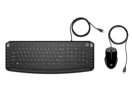 Комплект клавиатура+мышь HP Pavilion 200 проводной, USB, 1600 DPI, чёрный