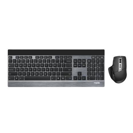 Клавиатура + мышь Rapoo 9900M BLACK клав:черный мышь:черный USB беспроводная Bluetooth/Радио slim [19354]