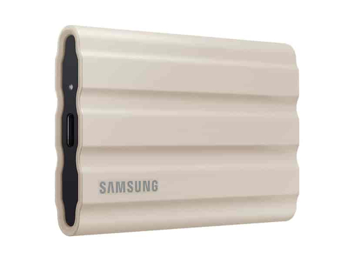 Внешние HDD и SSD/ Samsung External SSD T7 Shield, 2TB, Type C-to-C/A, USB 3.2 Gen2, R/W 1050/1000MB/s, IP65, 88x59x13mm, 98g, Beige (12 мес.)