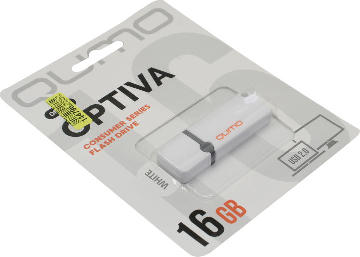 Qumo Optiva <QM16GUD-OP2-White> USB2.0 Flash Drive  16Gb  (RTL)