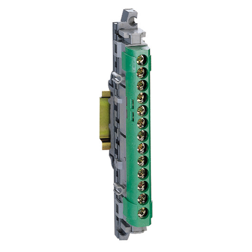 Legrand 004834 Клеммная колодка IP 2X - земля - зеленая - 1 x 6-25 мм- 12 x 1,5-16 мм- длина 113 мм