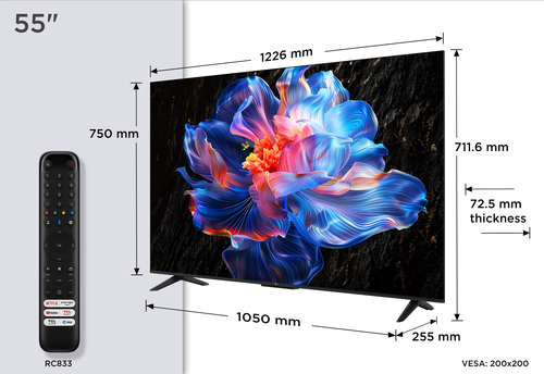 Телевизор LED TCL 55" 55P6K черный 4K Ultra HD 60Hz DVB-T DVB-T2 DVB-C DVB-S DVB-S2 USB WiFi Smart TV