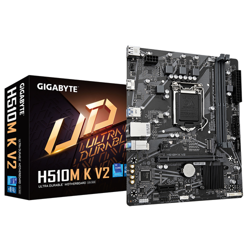 Материнская плата Gigabyte H510M K V2 (rev. 2.0), LGA 1200, Intel H470, 2xDDR4, 2xSATA, 1xM.2, 1xPCIe 3.0 x16, 1xPCIe 3.0 x1, 1xHDMI, 1x 1Gb LAN, 2xUSB 3.2 Gen 1, 4xUSB 2.0, 3x3.5 мм, 7.1, Micro ATX