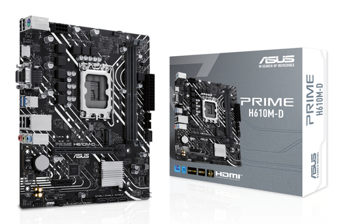 Материнская плата ASUS PRIME H610M-D, LGA 1700, Intel H610, 2xDDR5, 4xSATA, 1xM.2, 1xPCIe 4.0 x16, 1x1Gb LAN, 2xUSB-A 3.2 Gen 1, 4xUSB-A 2.0, 1xHDMI, 1xVGA, 3x3.5 мм, 1xRS-232, 7.1, mATX