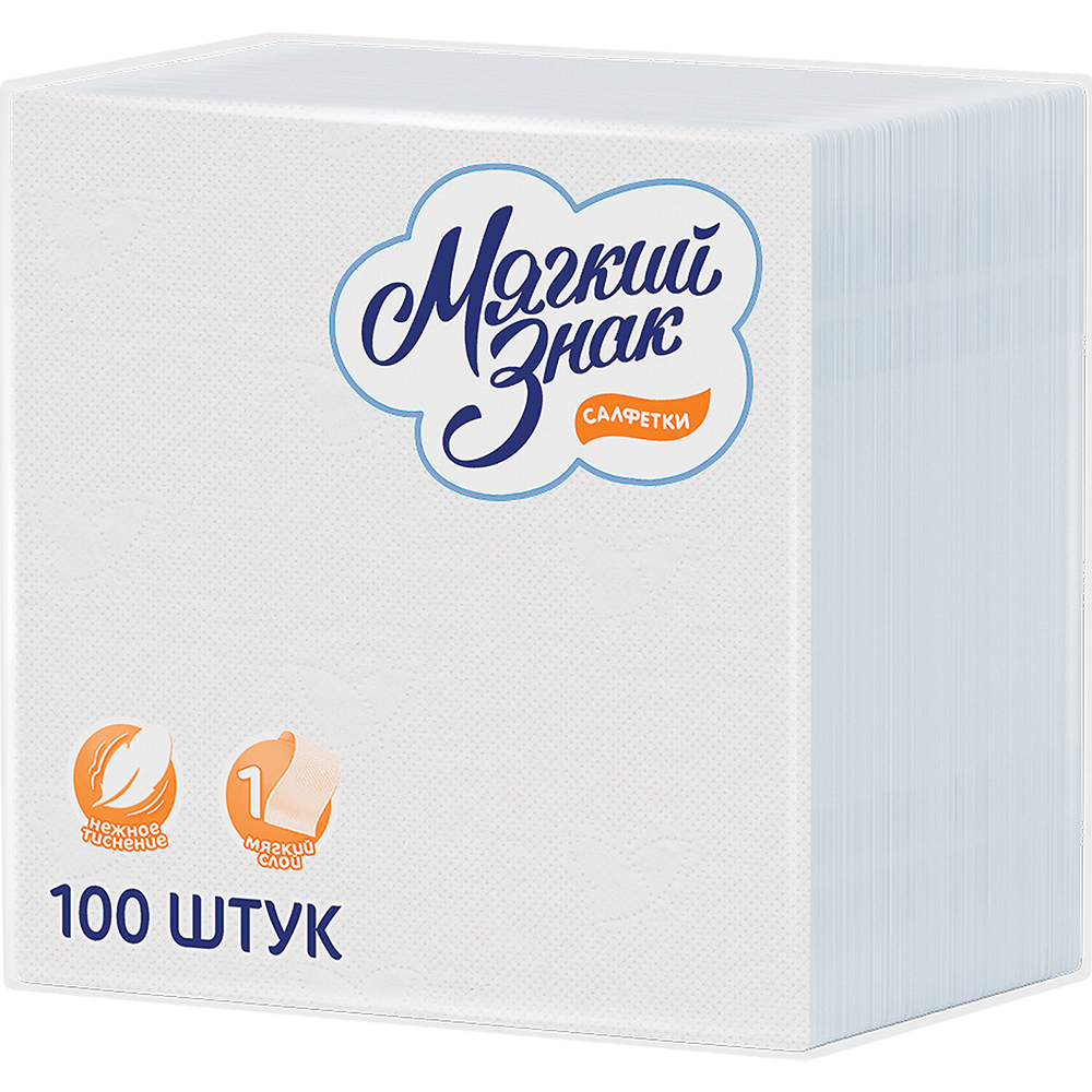 Салфетки «Мягкий знак» С-4 Белые однослойные 100 шт.
