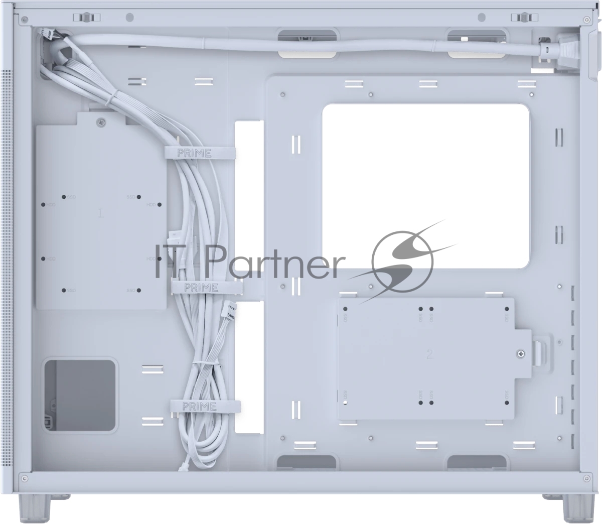 Корпус ASUS Prime AP303 TG, Midi-Tower, белый, 1 x 120 мм