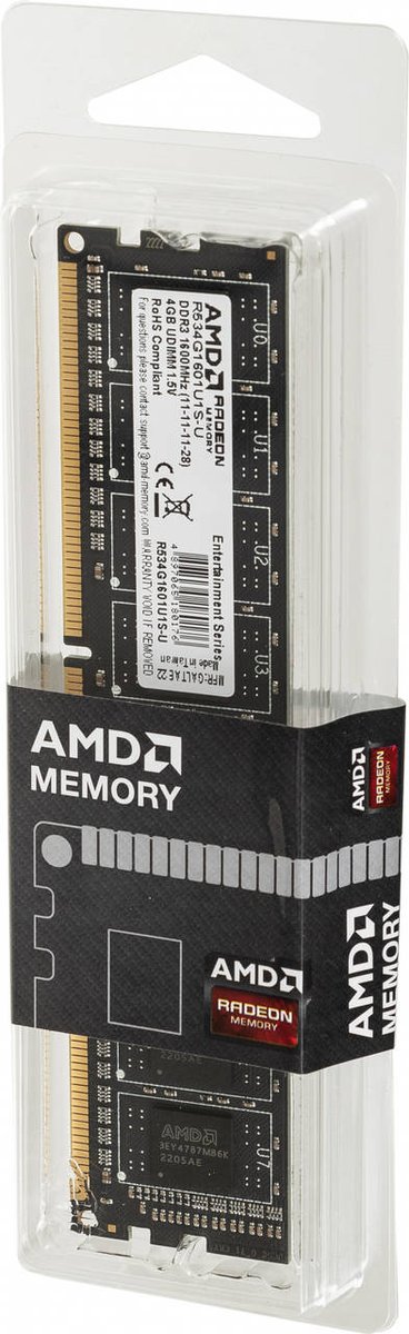 AMD Память DDR3 4Gb 1600MHz R534G1601U1S-U RTL PC3-12800 CL11 DIMM 240-pin 1.5В Ret