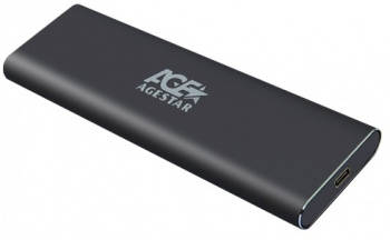 Внешний корпус для SSD AgeStar 31UBN M.2 2280 M Key PCIe 4.0 x4, USB 3.1, алюминий, серый, 31UBNV1C