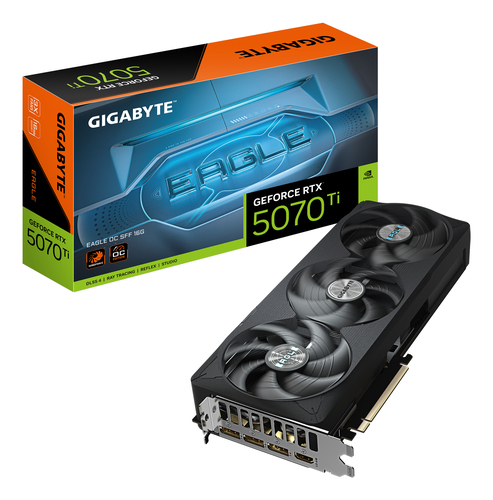 Видеокарта Gigabyte NVIDIA - GeForce RTX 5070 Ti Eagle OC, PCI-E 5.0, GDDR7 16GB 256bit, 1x HDMI, 3x DP, max 7680 x 4320 (8K), 304мм, Full Height, GV-N507TEAGLE OC-16GD