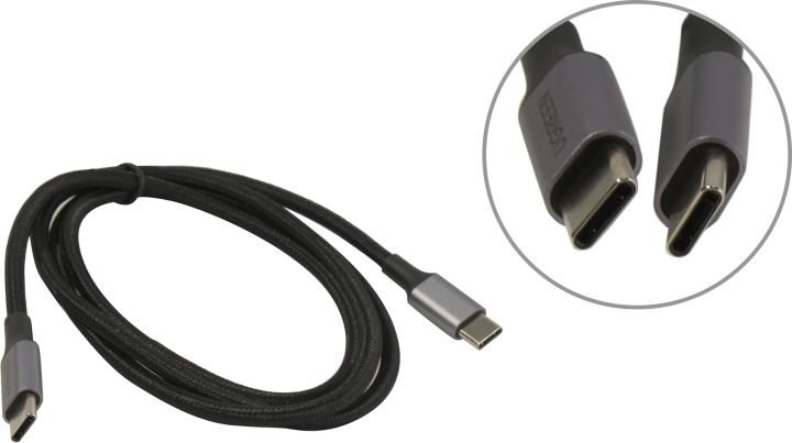 Кабель UGREEN 70427, US316, USB-C 2.0, 1 м, черный