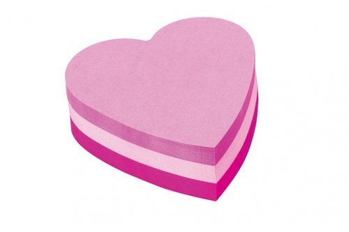 Блок самоклеящийся бумажный 3M Post-it Original 2007H Сердце 7100172402 70x70мм 225лист. розовый  3цв.в упак. "сердце"