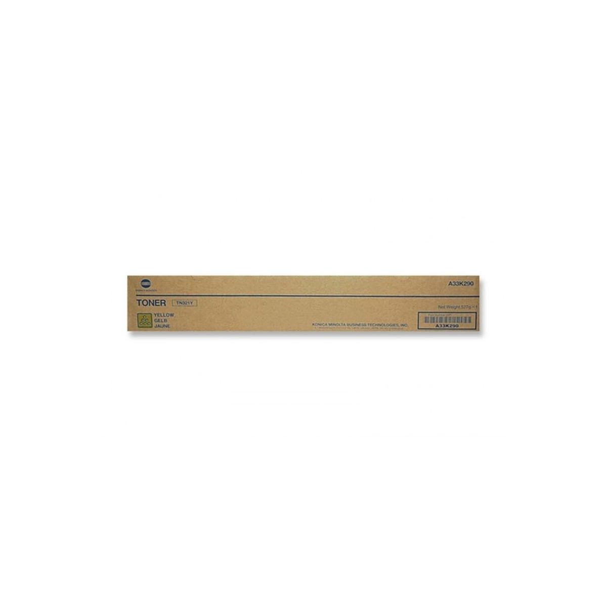 Оригинальный лазерный картридж Konica-Minolta TN-321Y (A33K250) для Konica-Minolta bizhub C224 / C284 / C364, желтый, 25 000 страниц