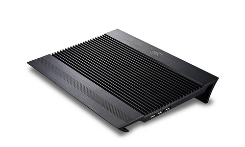 DEEPCOOL N8 BLACK {Подставка для охлаждения ноутбука (8шт/кор, до 17", вентилятор 2x140mm, aluminium, black, 2USB ) Retail box}