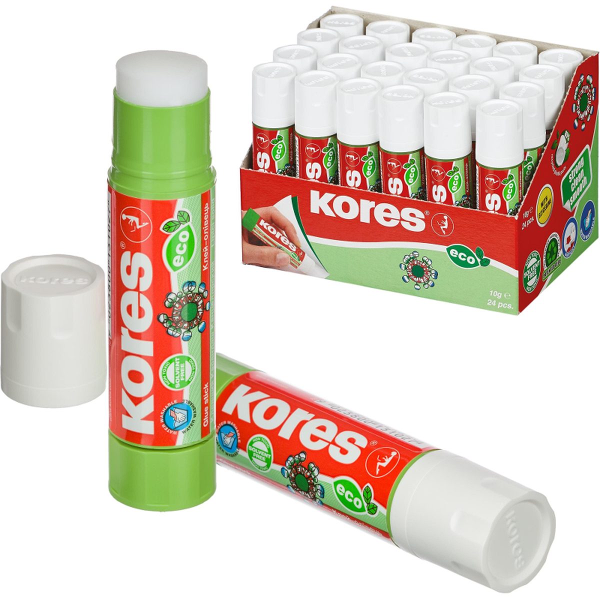 Клей-карандаш Kores Glue-Eco, 10г (13102), 24шт.