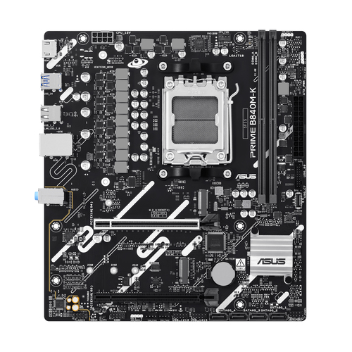 Материнская плата ASUS PRIME B840M-K, AM5, B840, 2*DDR5, 4*SATA, 2*M.2, 4*USB 3.2, 2*USB 2.0, 3*PCIx16, HDMI, mATX; 90MB1PK0-M0EAY0