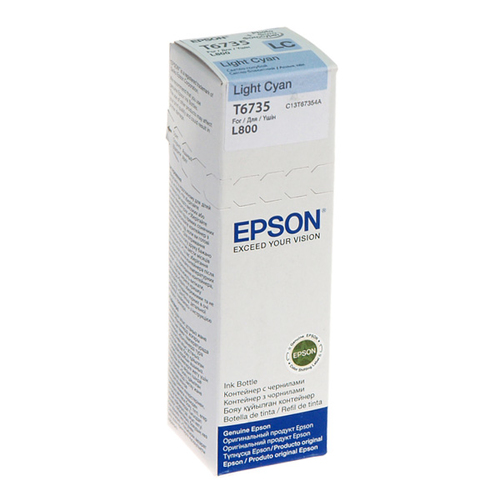<107240> Картридж струйный EPSON T6735 для Epson L800/L805/L810/L850/L1800, светло-голубой_ [C13T673598]