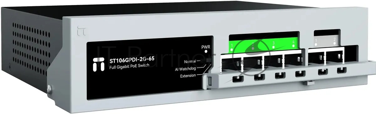 Коммутатор Netis ST106GPDI-2G-65, 4×1 Гбит/с PoE + 2×1 Гбит/с, неуправляемый