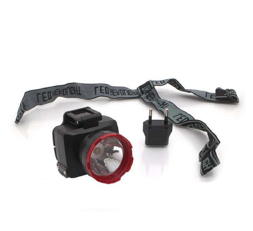 КОСМОС KOCAccuH1WLED Фонарь налобный светодиодный аккумуляторный КОСМОС H1W, 2 режима, 1W LED, 500mah,  зарядка от сети